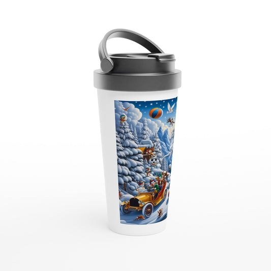 White 15oz Stainless Steel Travel Mug - Winter 161
