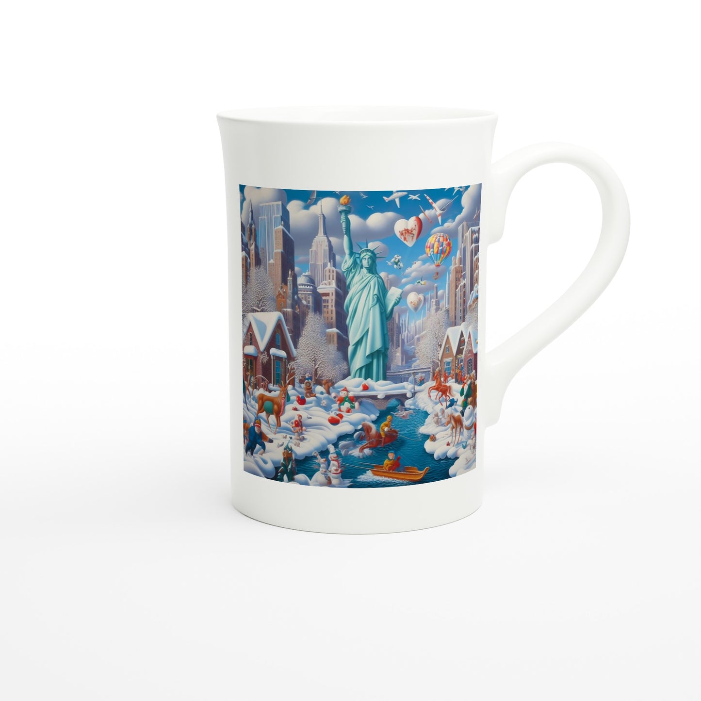 White 10oz Porcelain Slim Mug - Winter 144