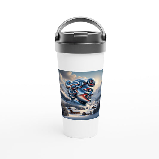 White 15oz Stainless Steel Travel Mug - Winter 133