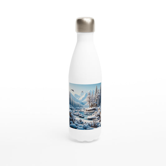 White 17oz Stainless Steel Water Bottle - Winter 99