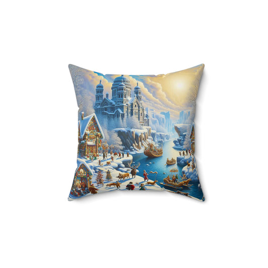 Spun Polyester Square Pillow - Winter 154