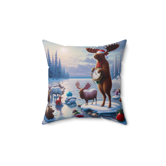 Spun Polyester Square Pillow - Winter 173