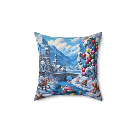 Spun Polyester Square Pillow - Winter 153
