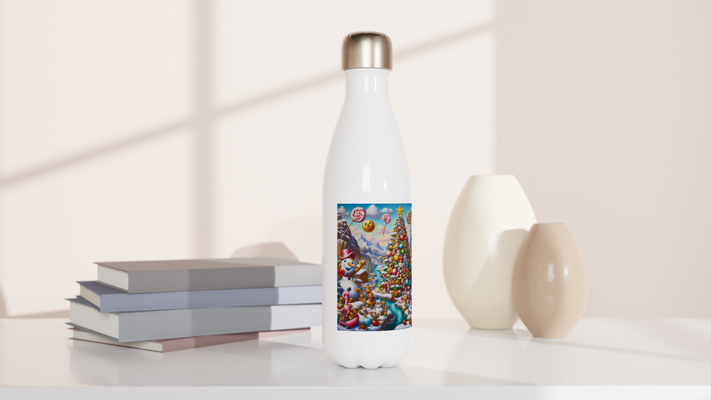 White 17oz Stainless Steel Water Bottle - Winter 196