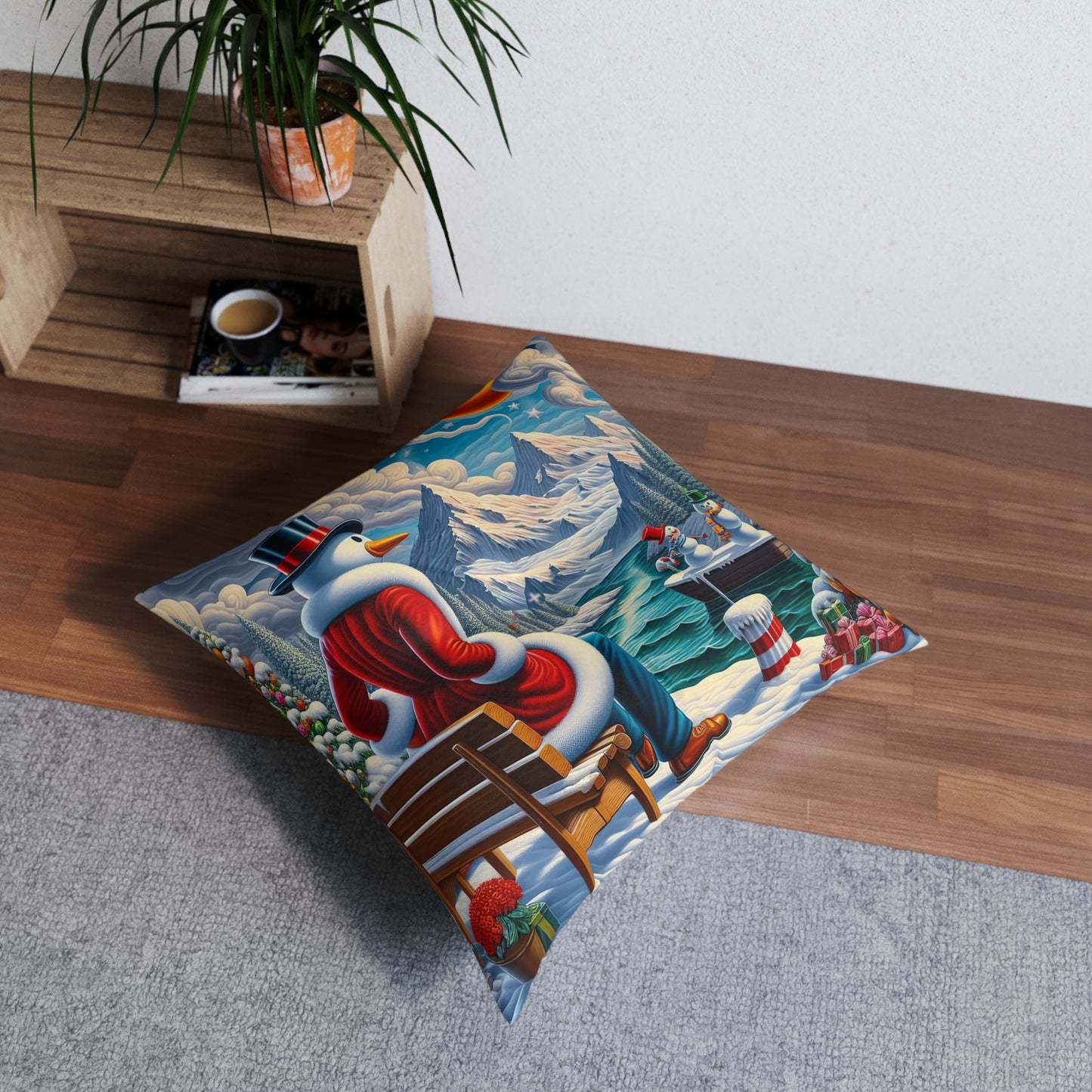 Tufted Floor Pillow, Square - Winter 101