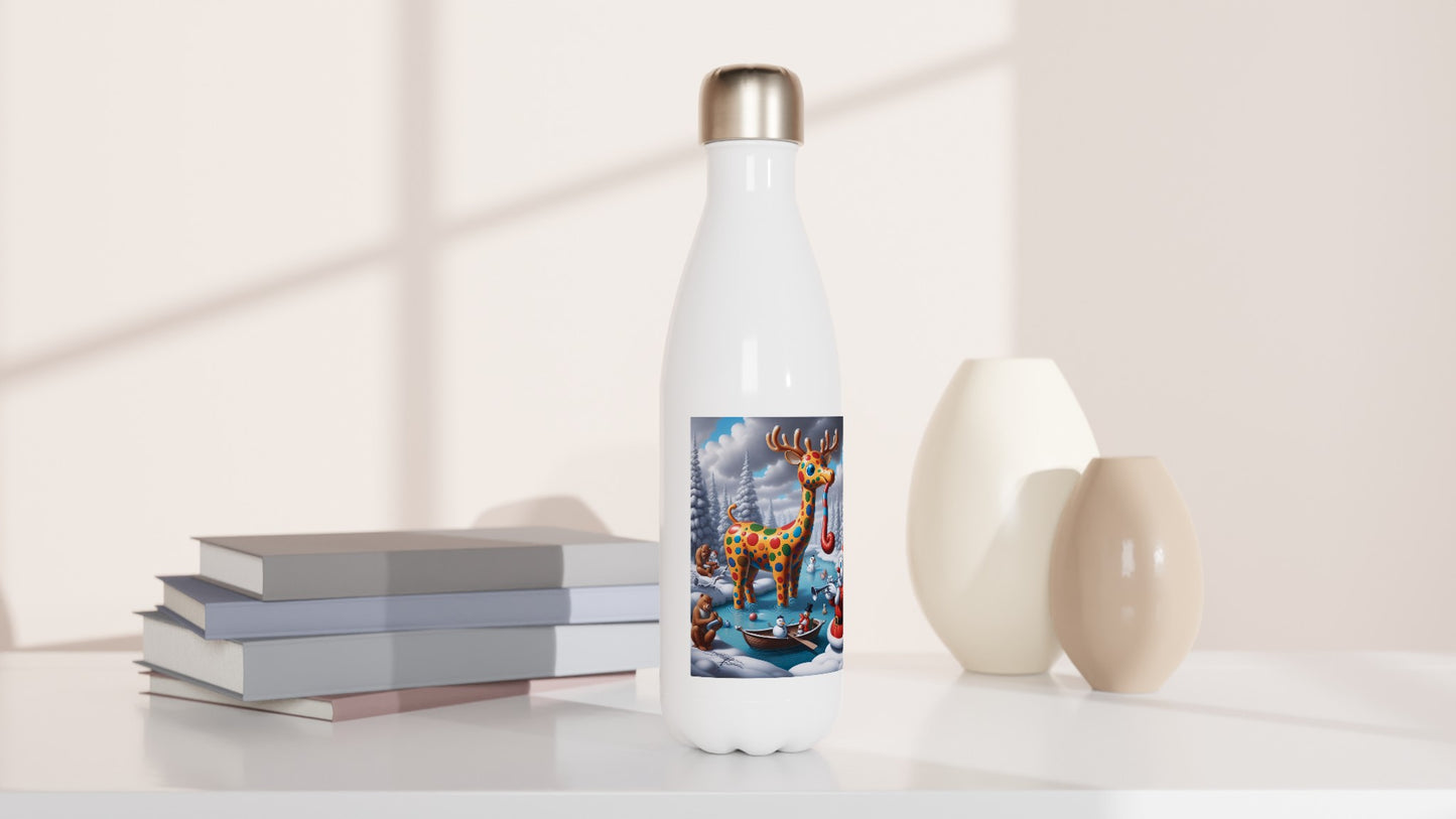 White 17oz Stainless Steel Water Bottle - Winter 139