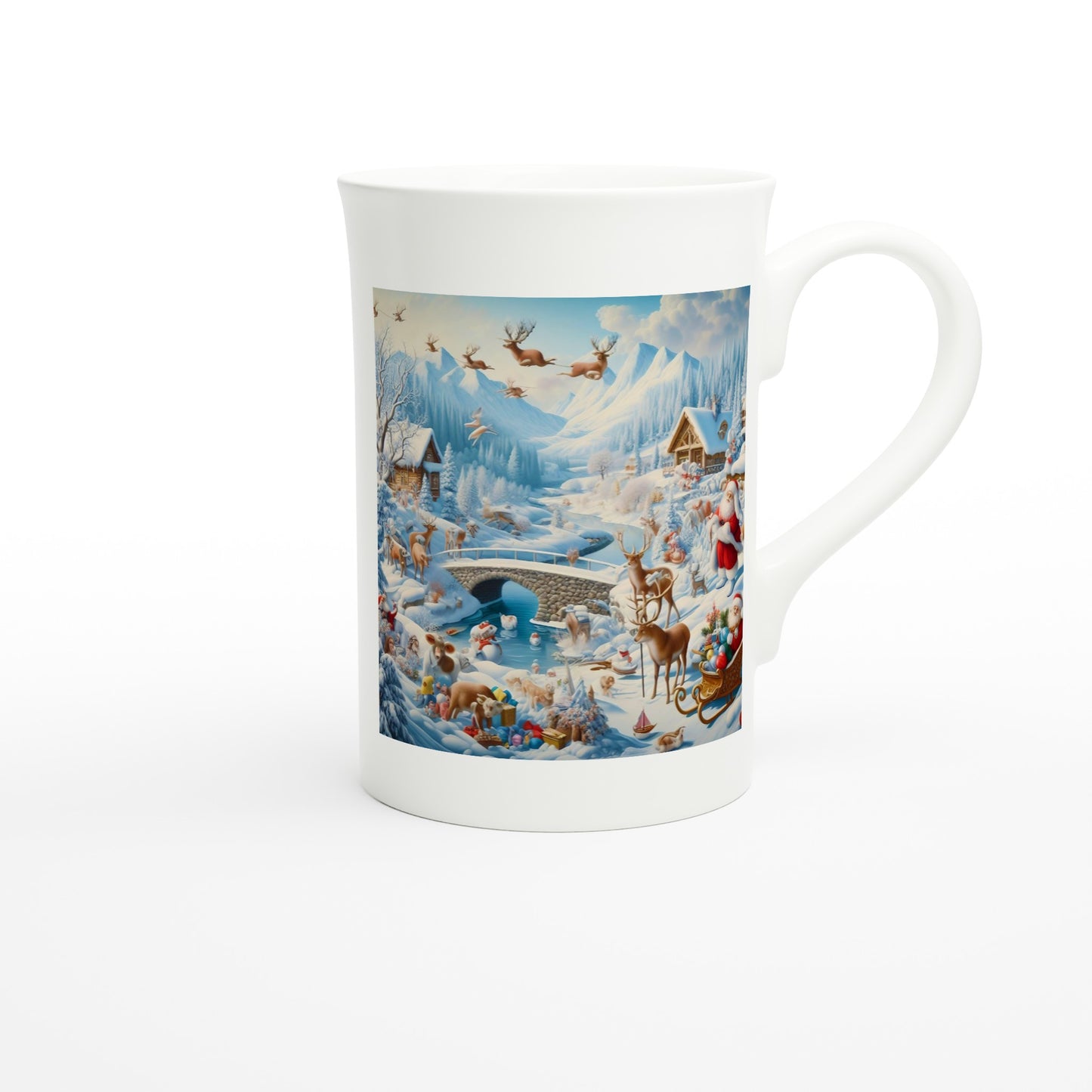 White 10oz Porcelain Slim Mug - Winter 172