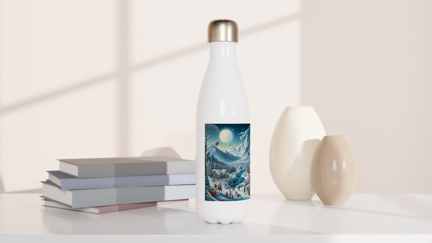 White 17oz Stainless Steel Water Bottle - Winter 88