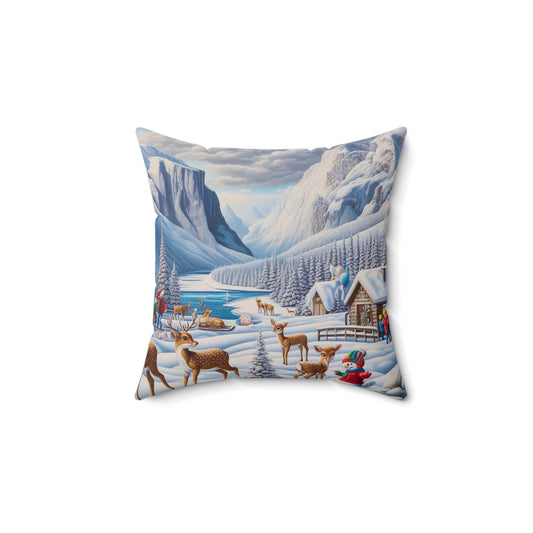 Spun Polyester Square Pillow - Winter 159