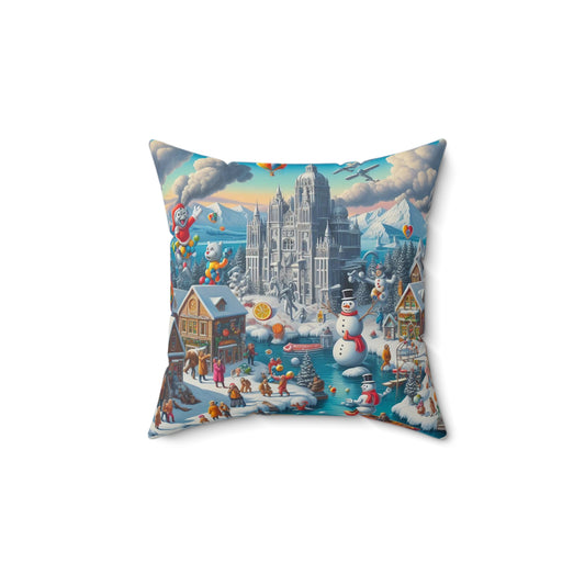 Spun Polyester Square Pillow - Winter 207