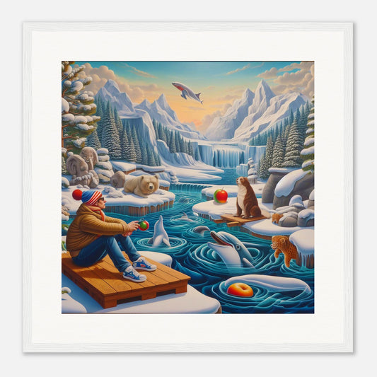 Wall Art - Winter 64 - Man by the river