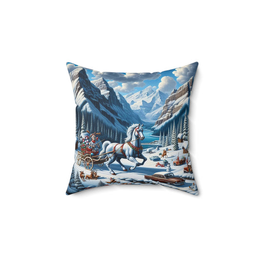 Spun Polyester Square Pillow - Winter 107