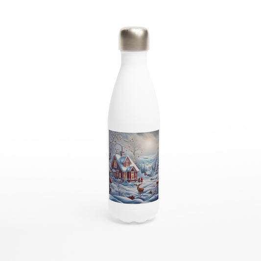 White 17oz Stainless Steel Water Bottle - Winter 141