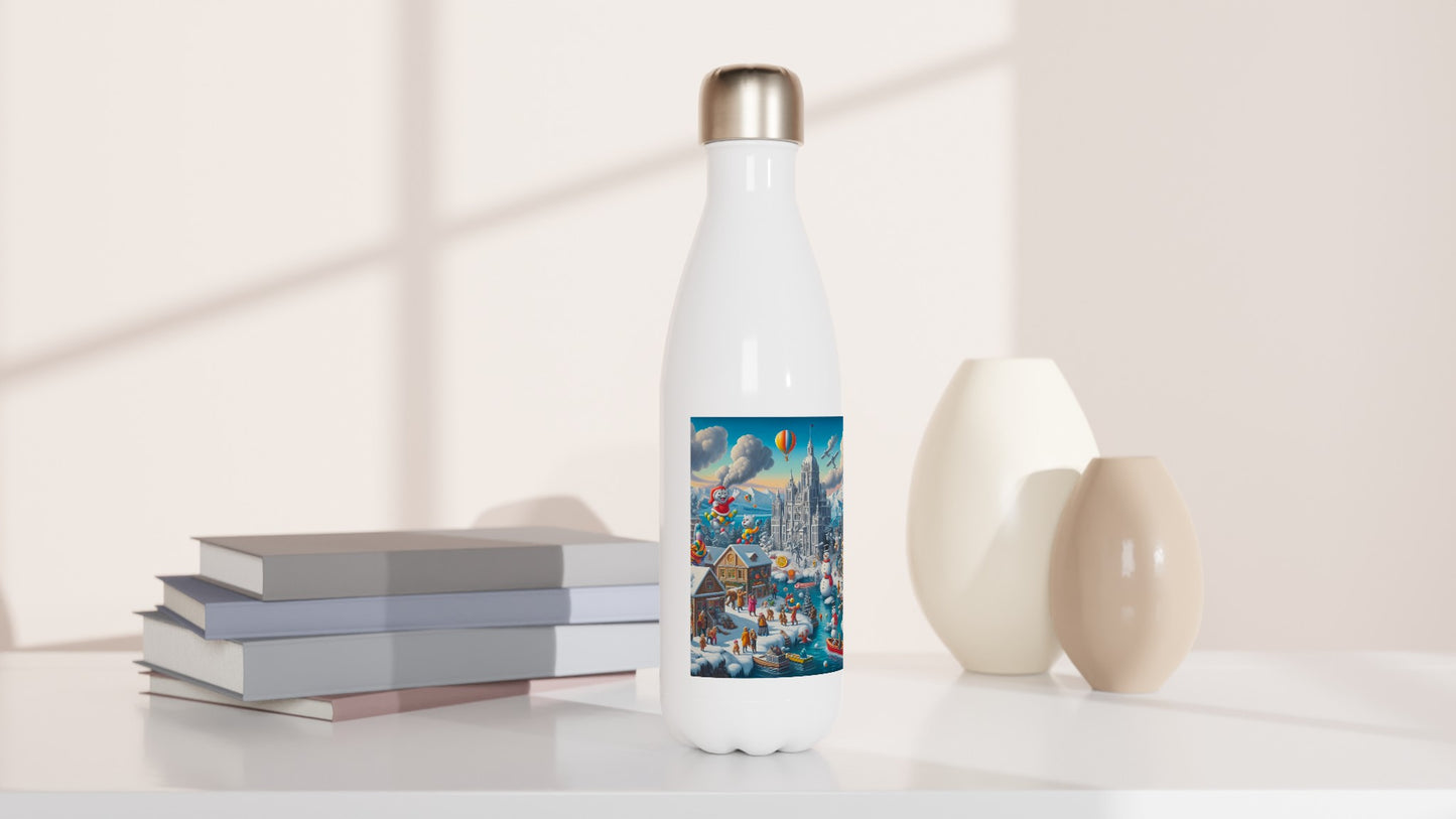 White 17oz Stainless Steel Water Bottle - Winter 207