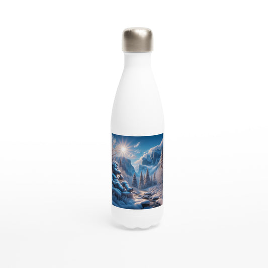 White 17oz Stainless Steel Water Bottle - Winter 119