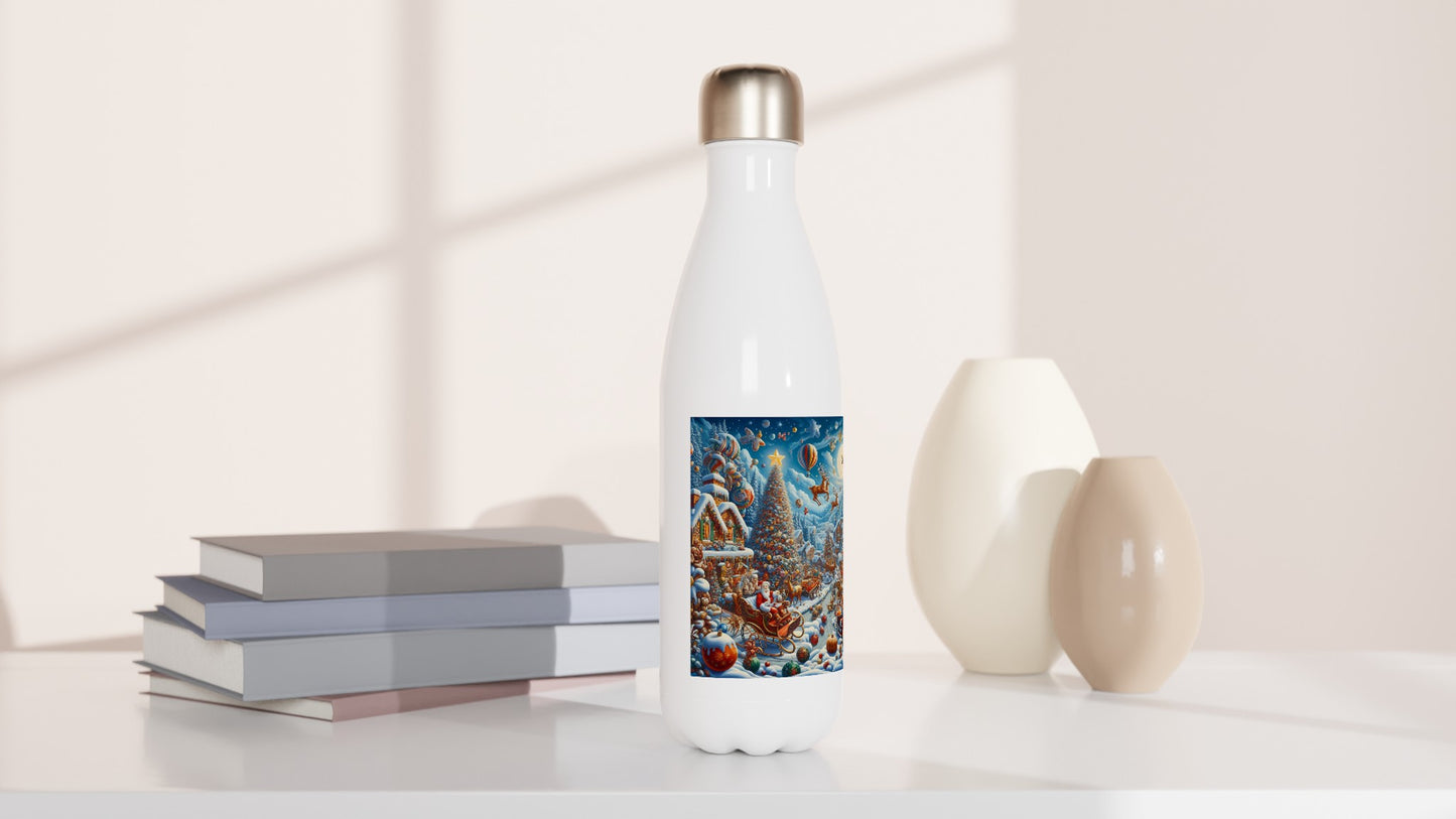 White 17oz Stainless Steel Water Bottle - Winter 103