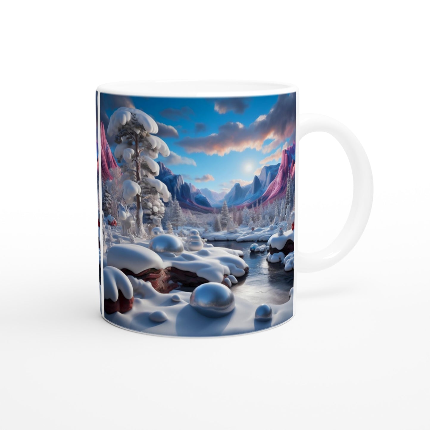 White 11oz Ceramic Mug - Winter 156