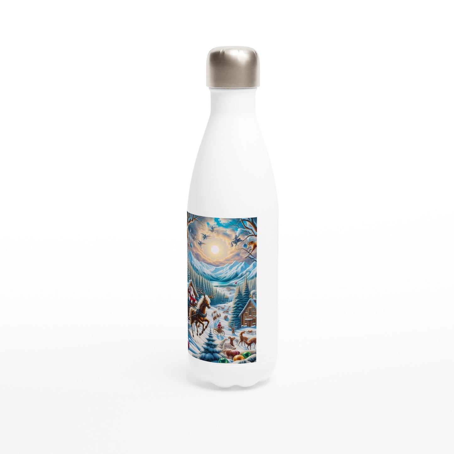 White 17oz Stainless Steel Water Bottle - Winter 151