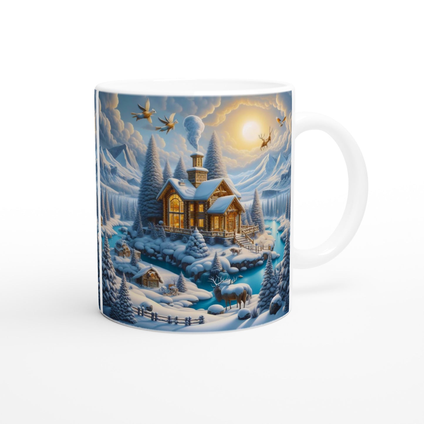 White 11oz Ceramic Mug - Winter 176