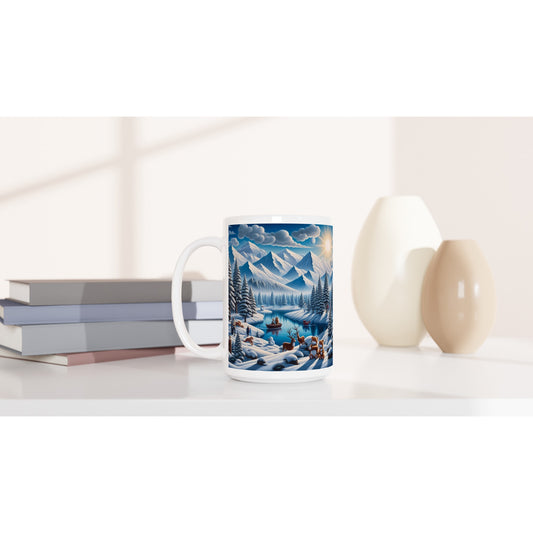 White 15oz Ceramic Mug - Winter 171