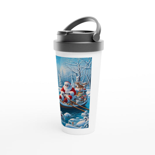 White 15oz Stainless Steel Travel Mug - Winter 162
