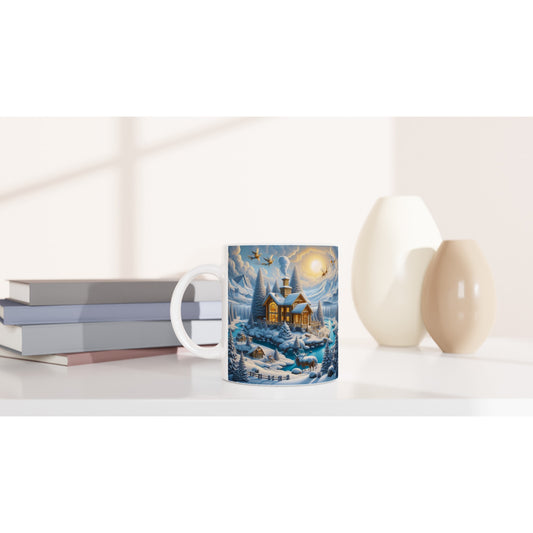 White 11oz Ceramic Mug - Winter 176