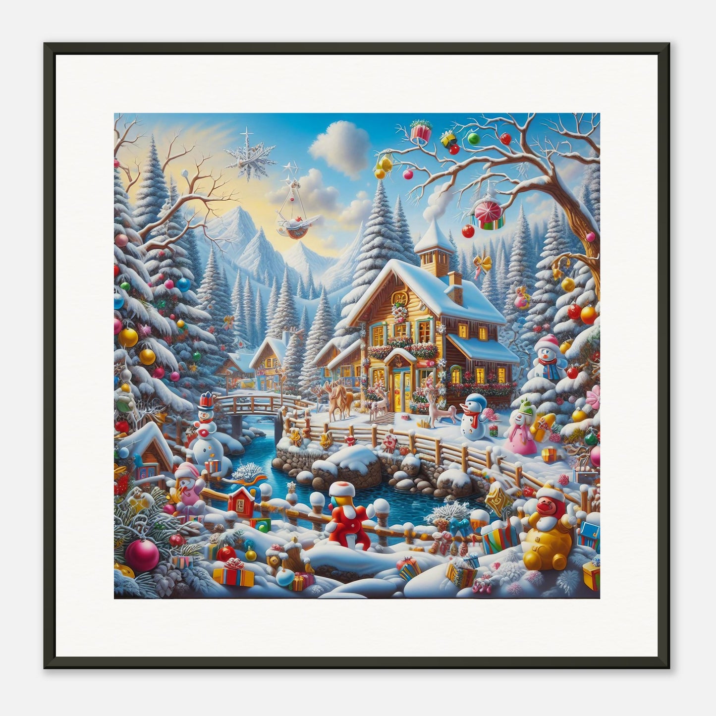 Wall Art - Winter 13 - Village nestled in a snow-covered mountain valley