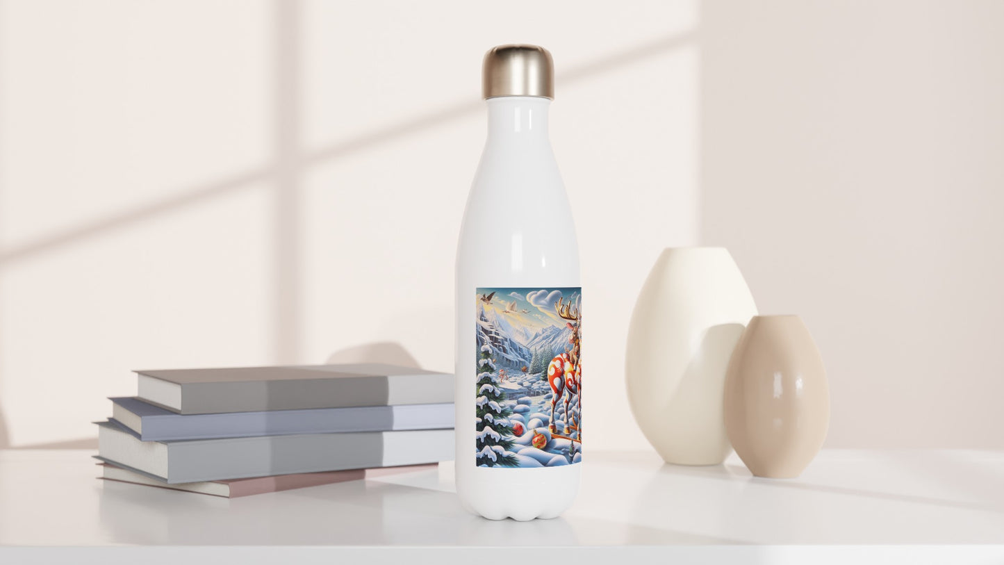 White 17oz Stainless Steel Water Bottle - Winter 98