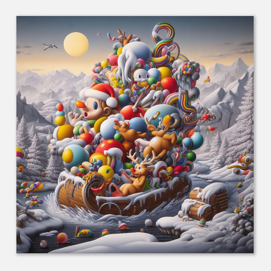 Wall Art - Winter 59 - Boy, Sleigh, Toys