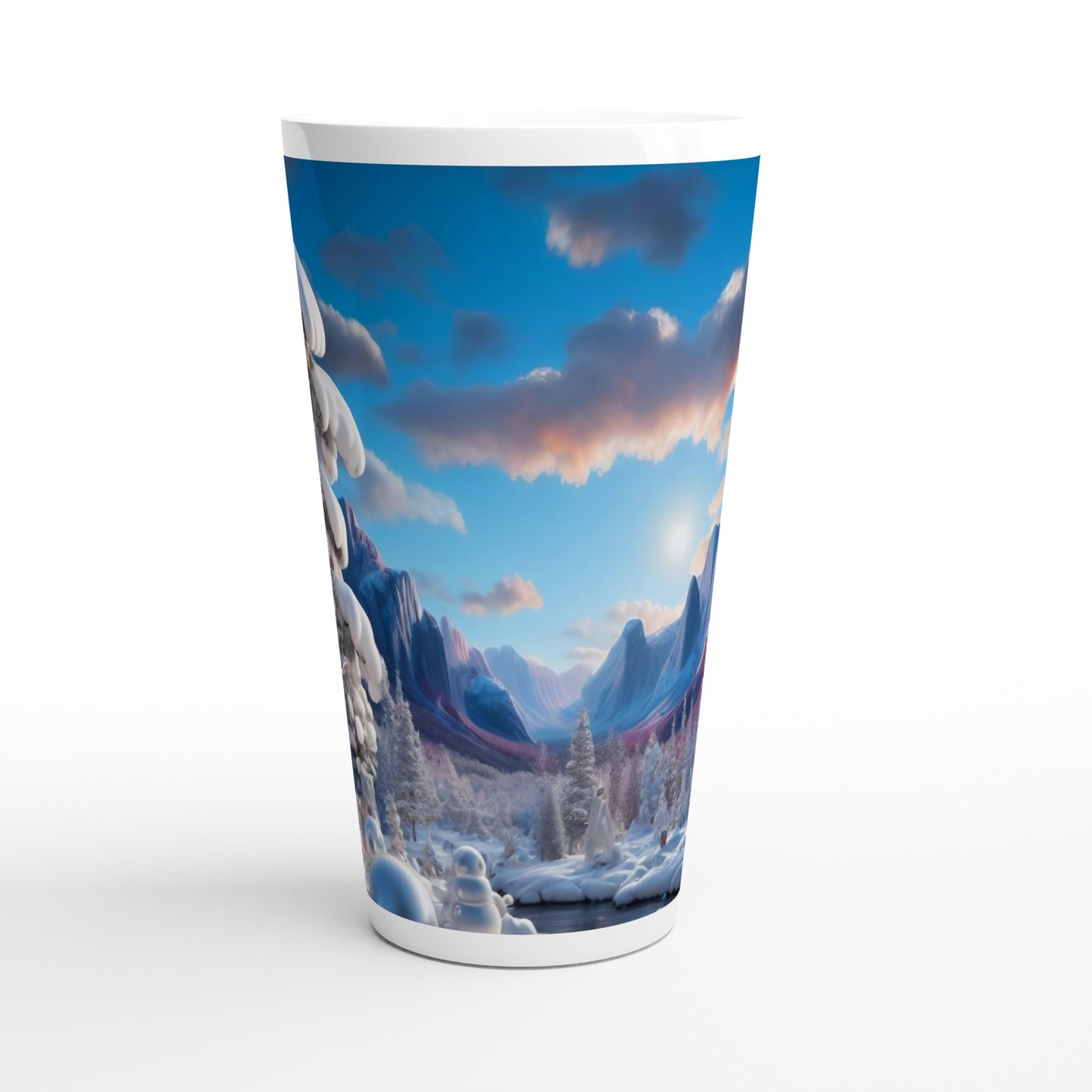 White Latte 17oz Ceramic Mug - Winter 156