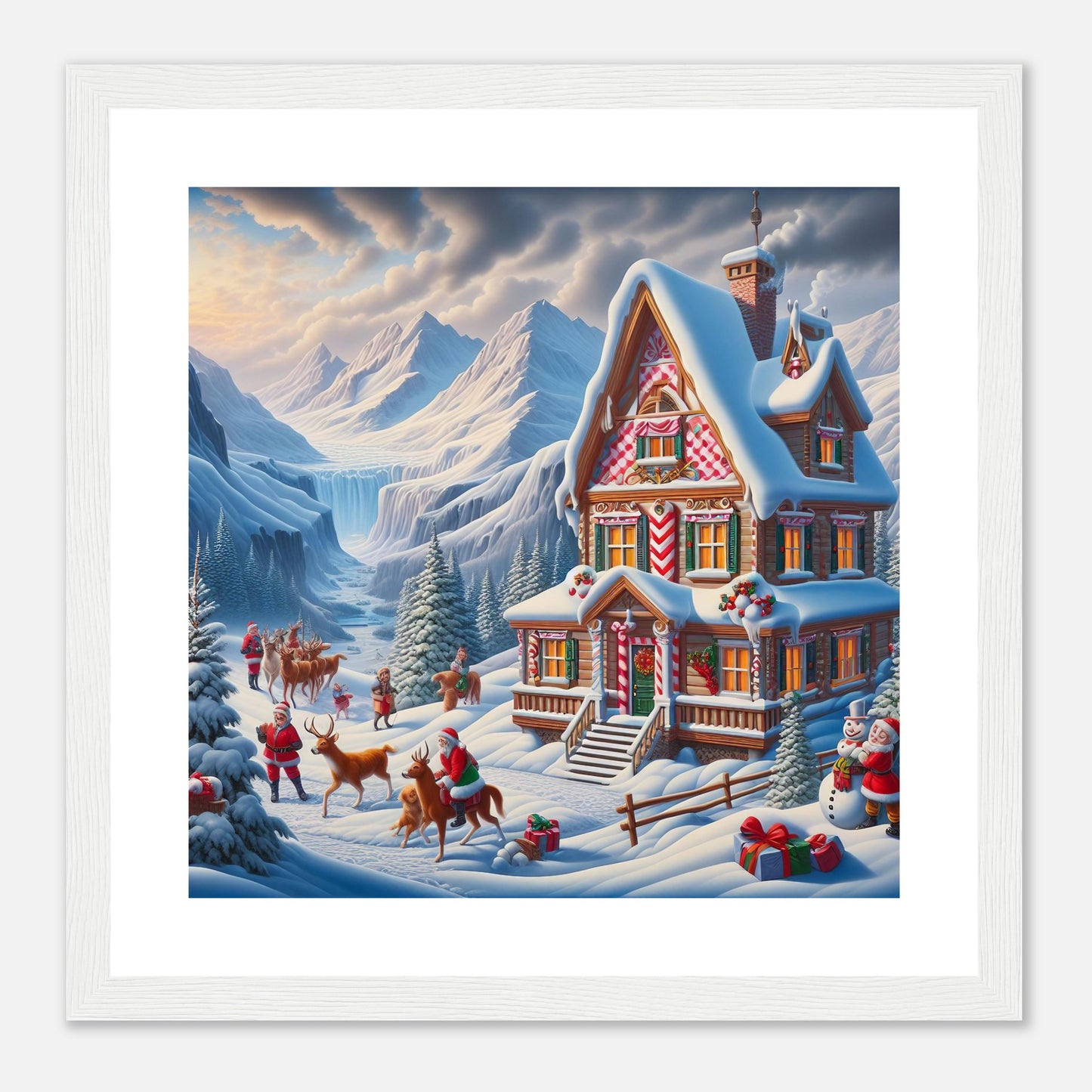 Wall Art - Winter 56 - Cottage and deer