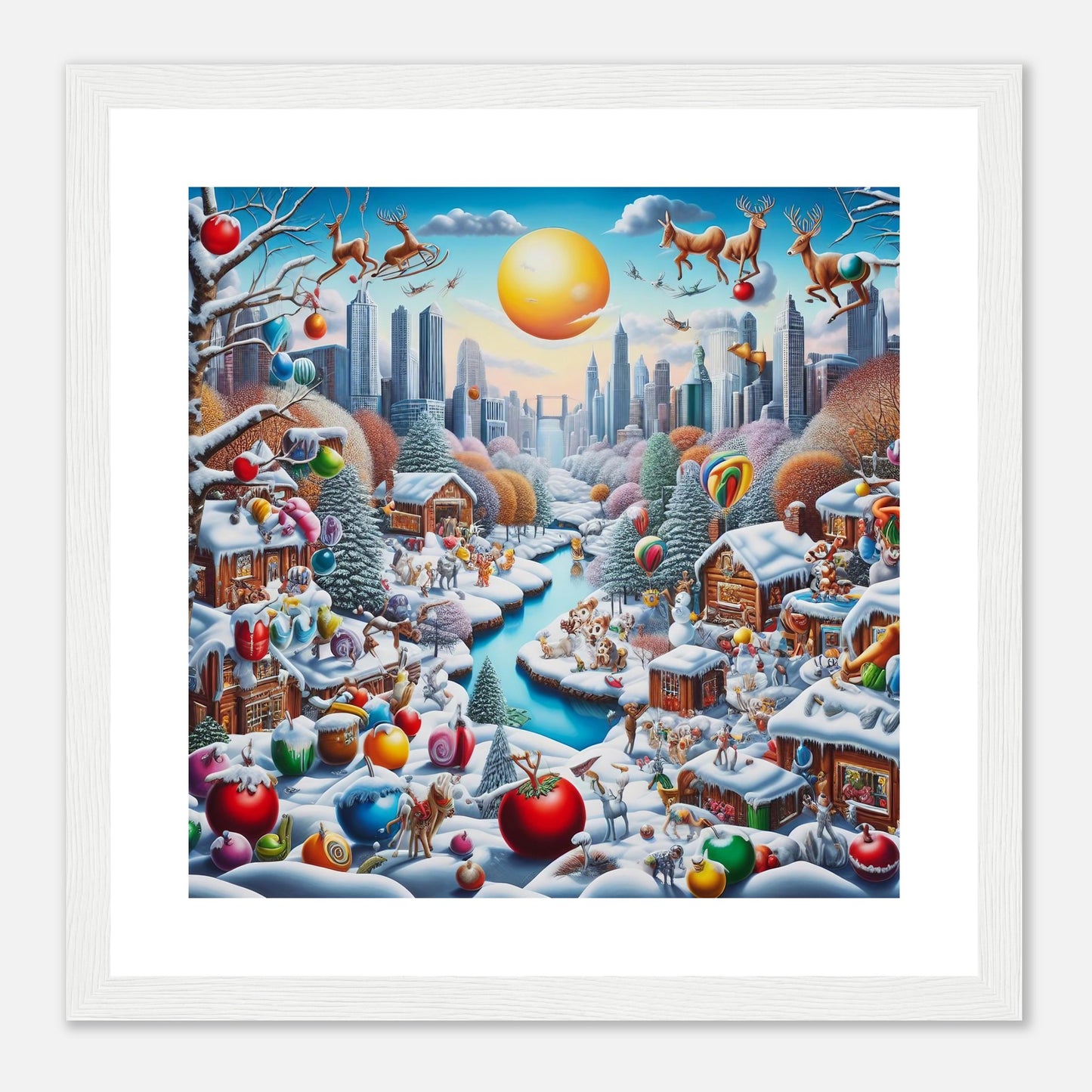 Wall Art - Winter 47 - Sun and a village