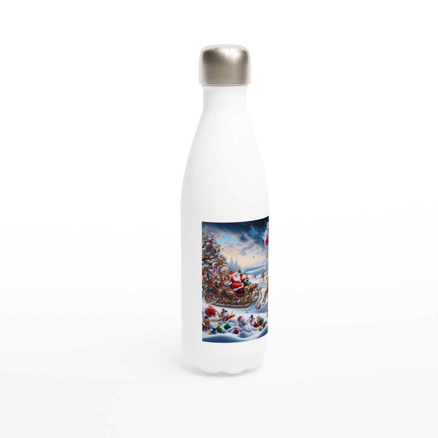 White 17oz Stainless Steel Water Bottle - Winter 166