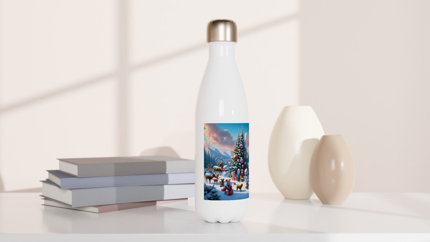 White 17oz Stainless Steel Water Bottle - Winter 122