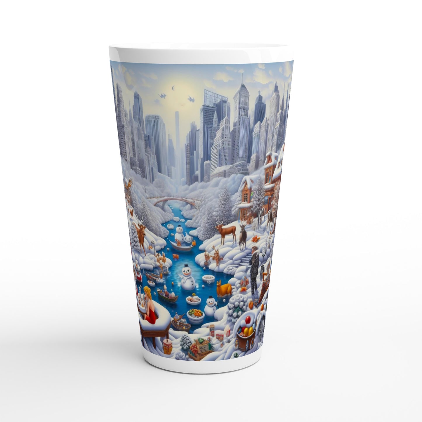White Latte 17oz Ceramic Mug - Winter 147