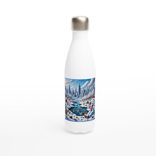 White 17oz Stainless Steel Water Bottle - Winter 126