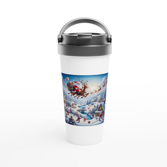 White 15oz Stainless Steel Travel Mug - Winter 57