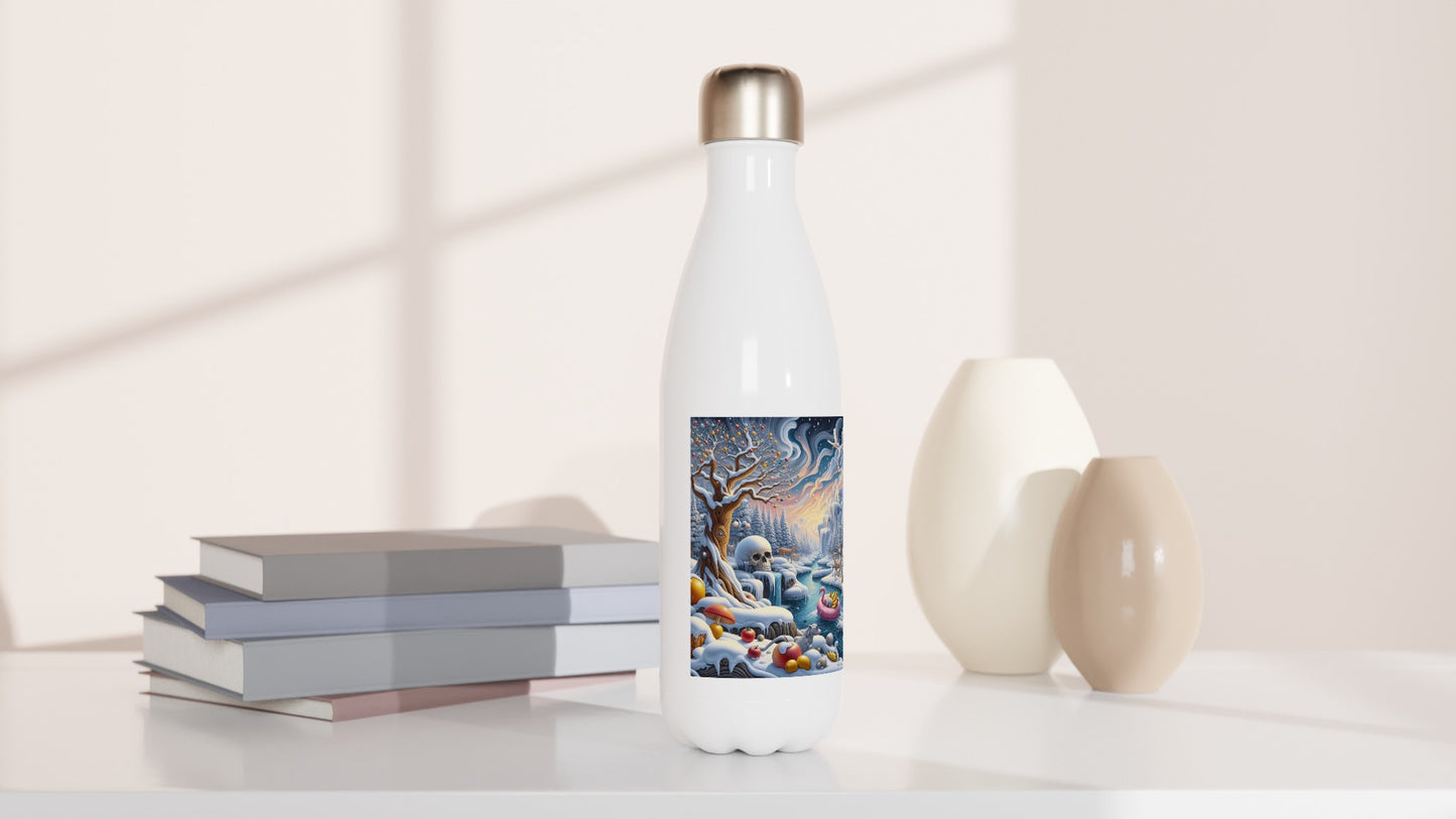 White 17oz Stainless Steel Water Bottle - Winter 82