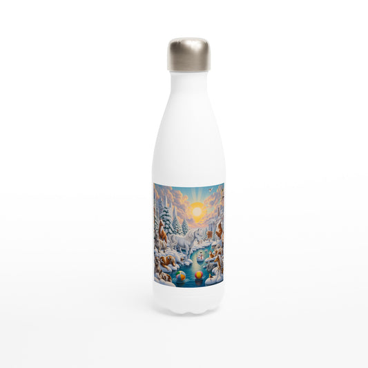 White 17oz Stainless Steel Water Bottle - Winter 66