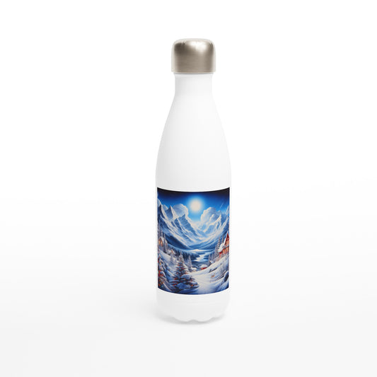 White 17oz Stainless Steel Water Bottle - Winter 106