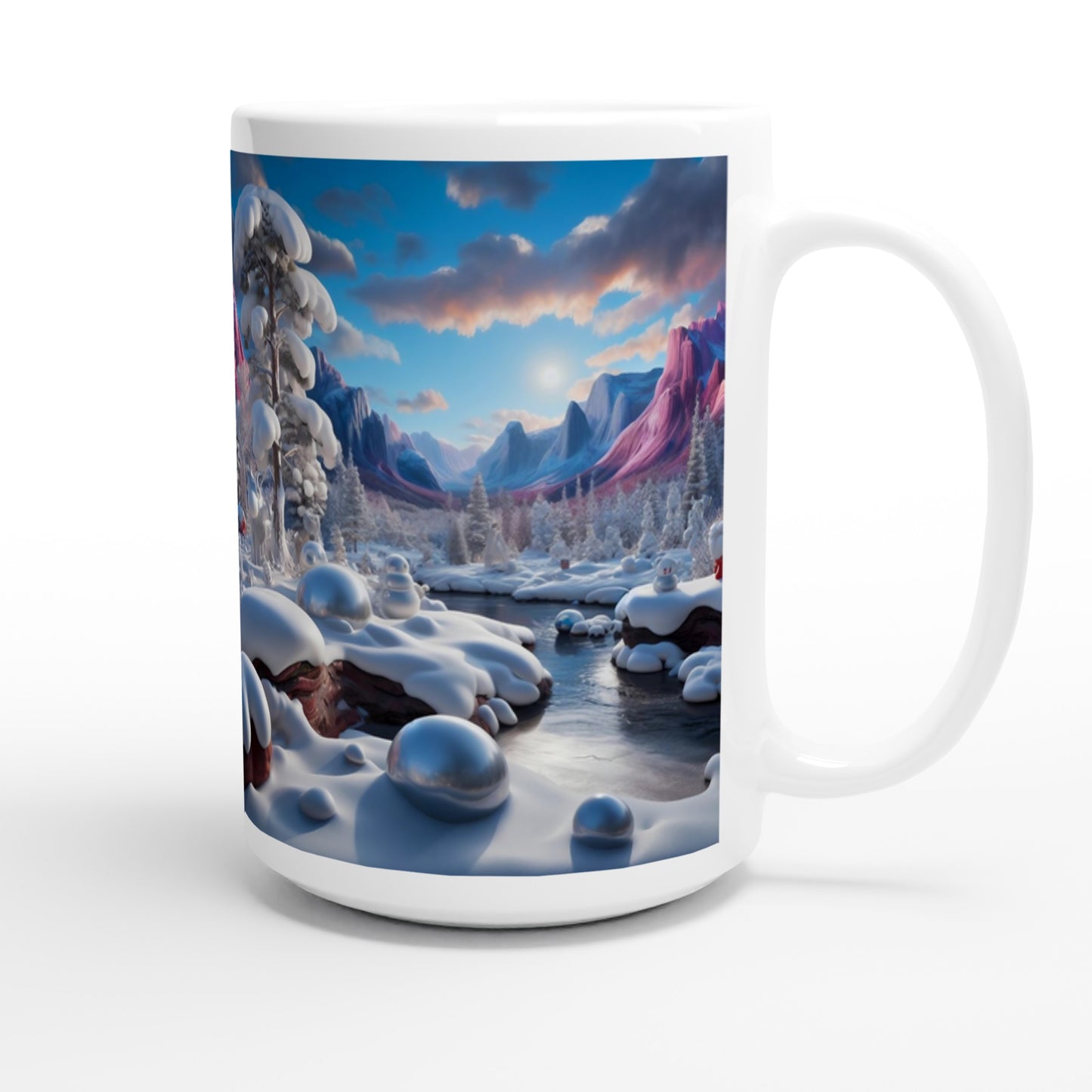 White 15oz Ceramic Mug - Winter 156