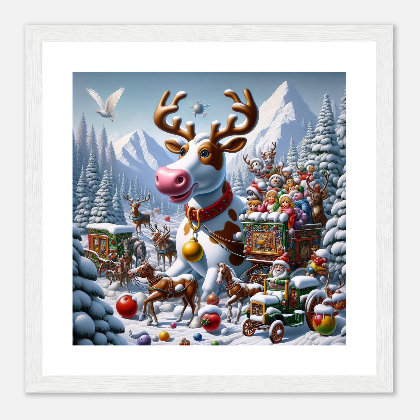 Wall Art - Winter 43 - Cow and sleigh