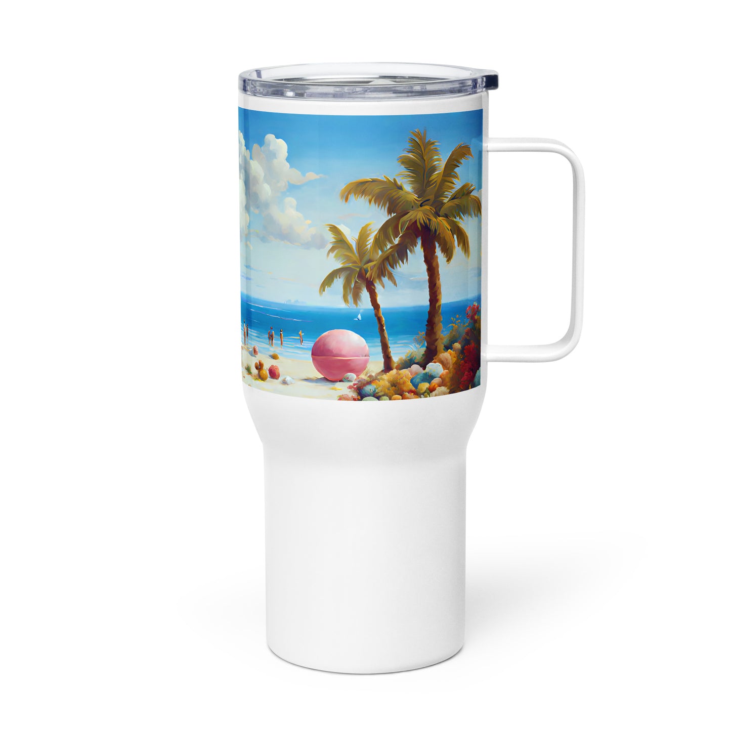 Travel mug with a handle - Beach 2002