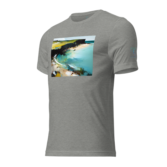 Men's Short Sleeve T-Shirt With Printed Logo On Left Shoulder - Beach 7002