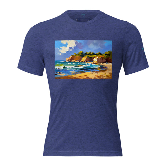 Men's Short Sleeve T-Shirt With Printed Logo On Left Shoulder - Beach 6002