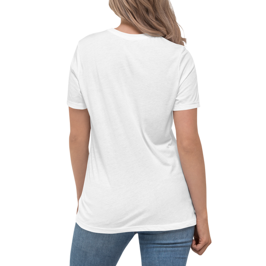 Women's Relaxed T-Shirt With White Embroidered Logo On Left Shoulder