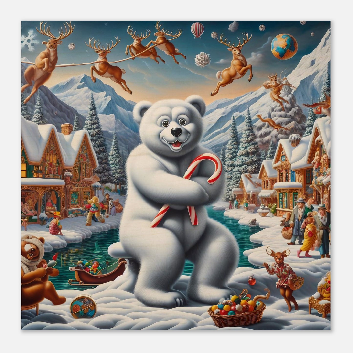 Wall Art - Winter 75 - Sitting polar bear