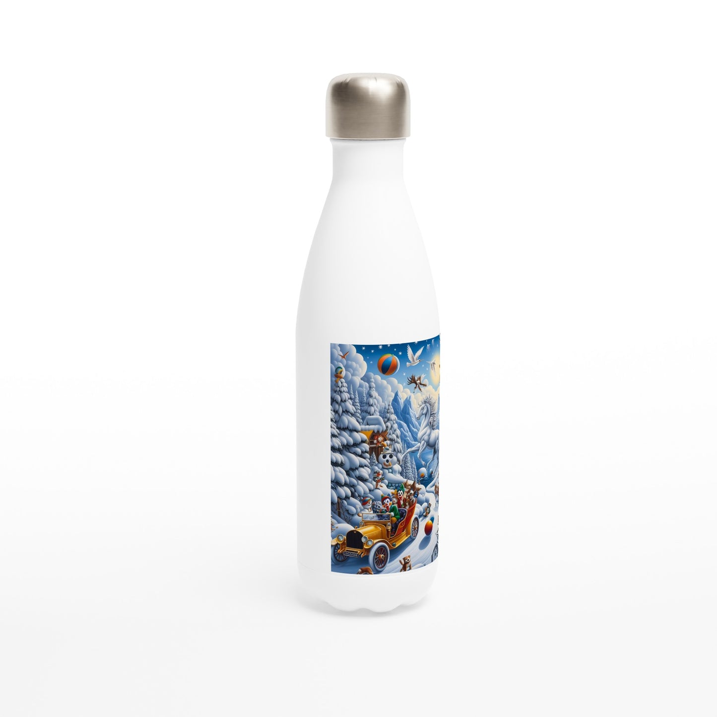 White 17oz Stainless Steel Water Bottle - Winter 161