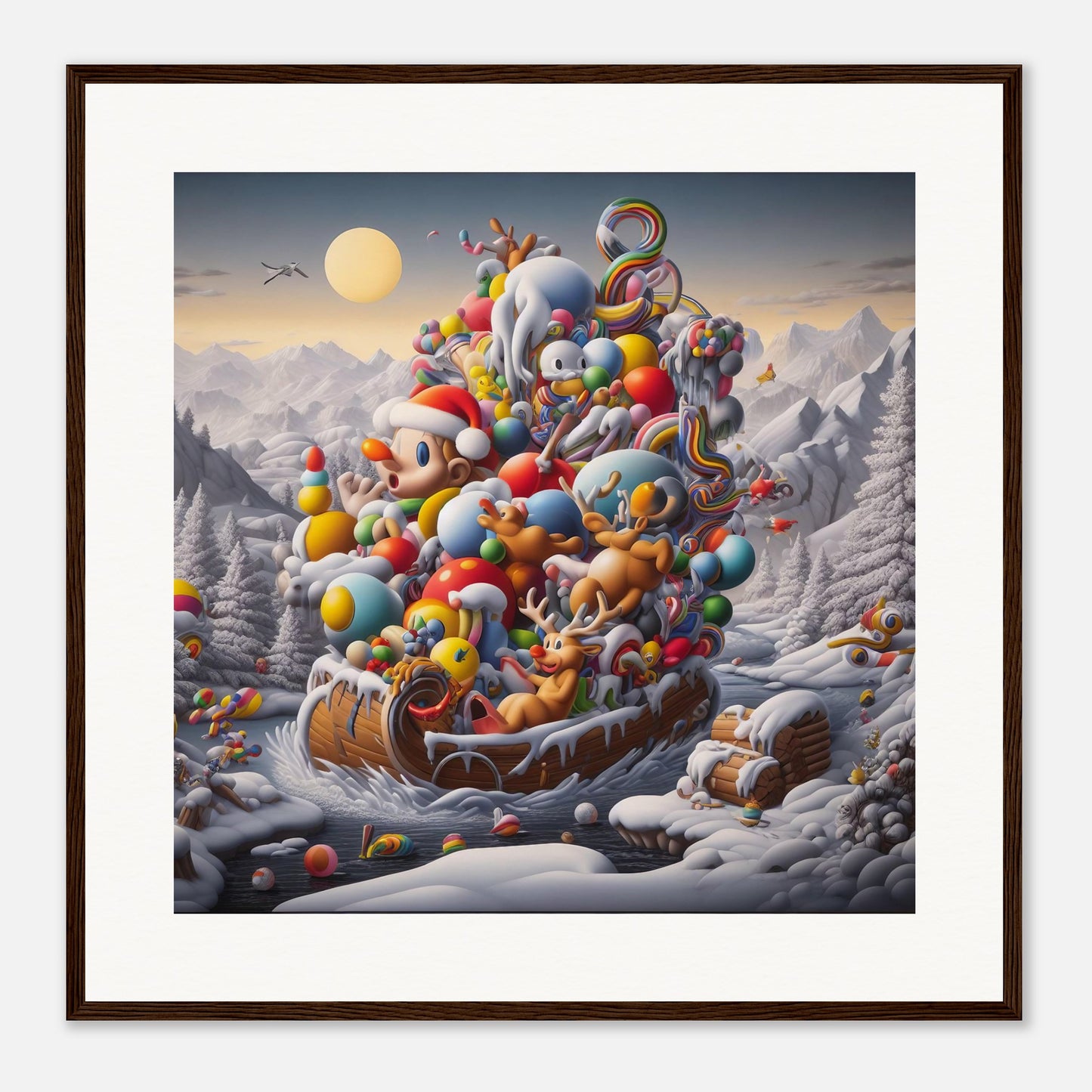 Wall Art - Winter 59 - Boy, Sleigh, Toys