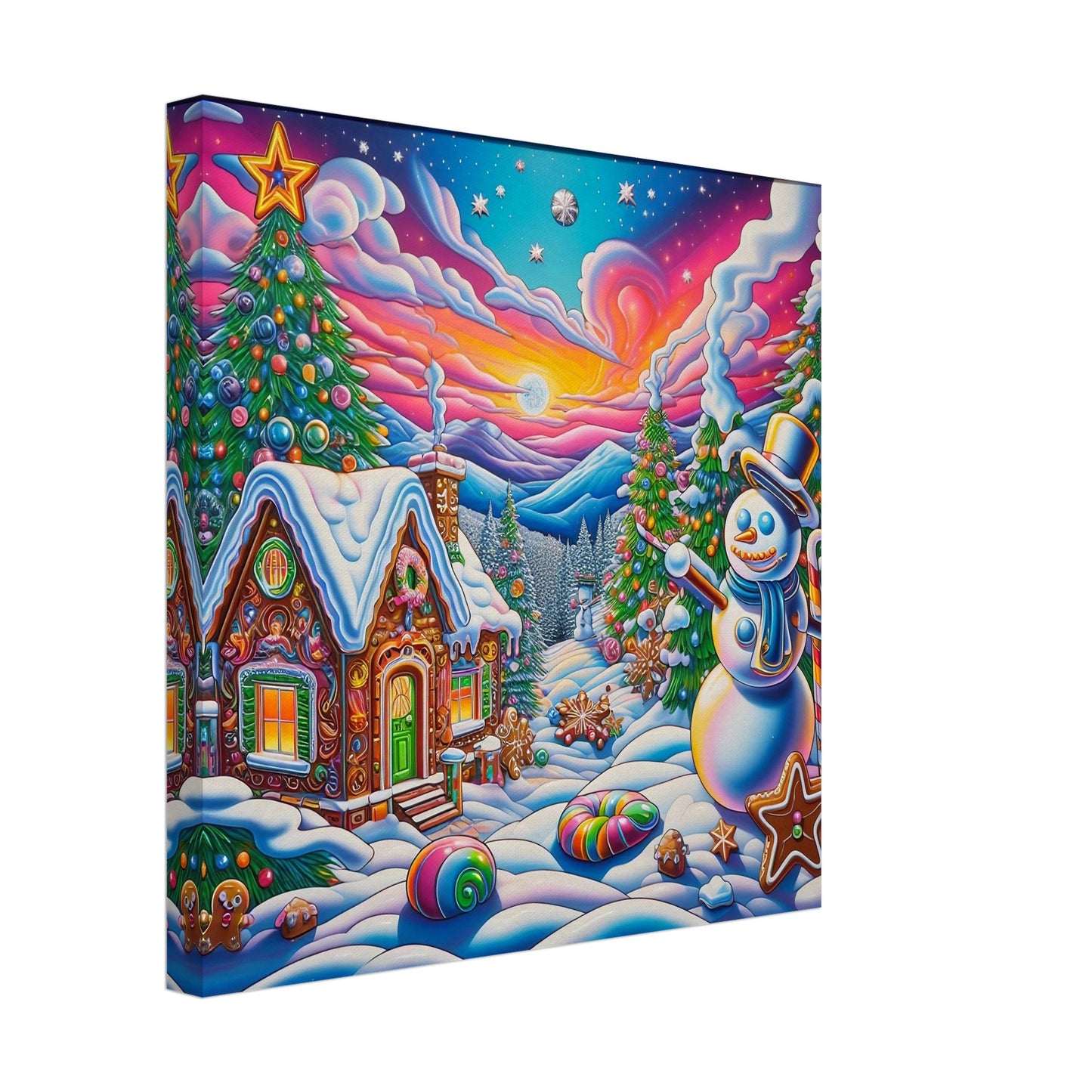 Wall art - Snowman and Gingerbread House